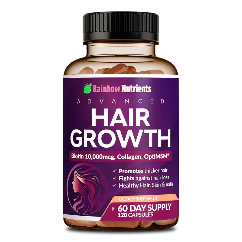 Hair Growth - “💇♀️ El Suplemento Americano que Hace Crecer tu Cabello MÁS RÁPIDO, FUERTE y BRILLOSO ✨” (120 Cápsulas)