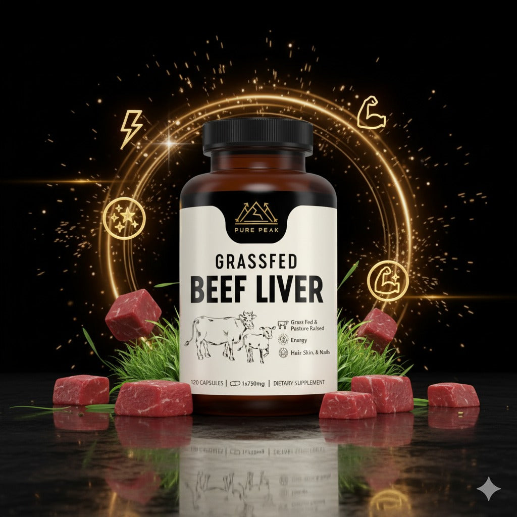 Suplemento de hígado de res alimentado con pasto – 3000 mg de órganos desecados liofilizados – Fuente de nutrientes para articulaciones, huesos, cabello, piel, uñas y energía diaria – 120 cápsulas (Importado de 🇺🇸)