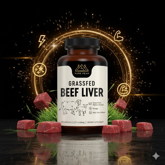 Suplemento de hígado de res alimentado con pasto – 3000 mg de órganos desecados liofilizados – Fuente de nutrientes para articulaciones, huesos, cabello, piel, uñas y energía diaria – 120 cápsulas (Importado de 🇺🇸)