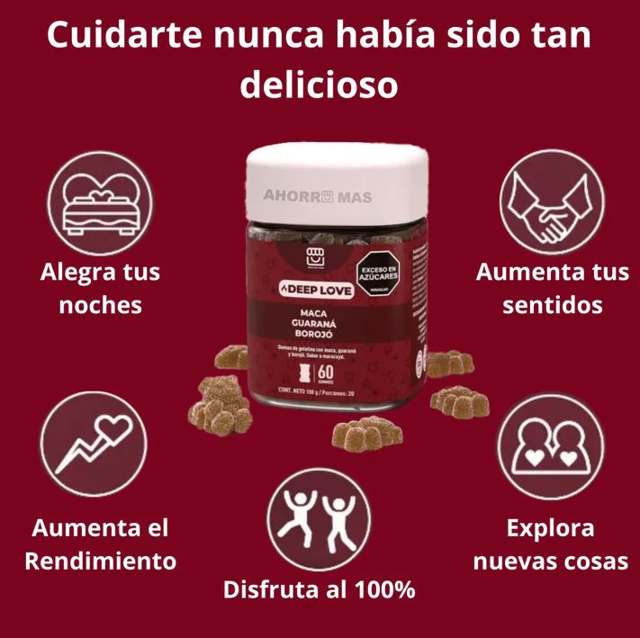 Love Gummies™:💖 Huanarpo Macho + Maca Negra + Jengibre -- ¡Enciende la chispa de tu relación al instante! 🔥