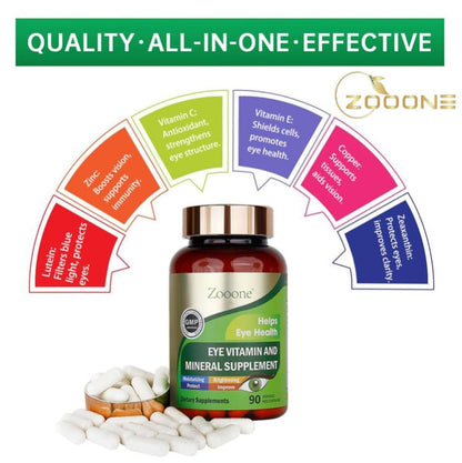 VisiónMax 360™:Luteína, Zeaxantina y vitaminas esenciales para proteger tus ojos de la luz azul, la fatiga y el envejecimiento ocular 👀💊 90 CAPSULAS