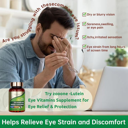 VisiónMax 360™:Luteína, Zeaxantina y vitaminas esenciales para proteger tus ojos de la luz azul, la fatiga y el envejecimiento ocular 👀💊 90 CAPSULAS