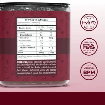 Love Gummies™:💖 Huanarpo Macho + Maca Negra + Jengibre -- ¡Enciende la chispa de tu relación al instante! 🔥