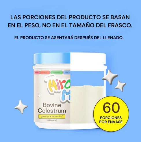 Miracle Moo™ 🌟🥛 Suplemento de Colostrum + Immunolin: Fortalece el sistema inmune, mejora tu salud intestinal y tu cabello piel y uñas.
