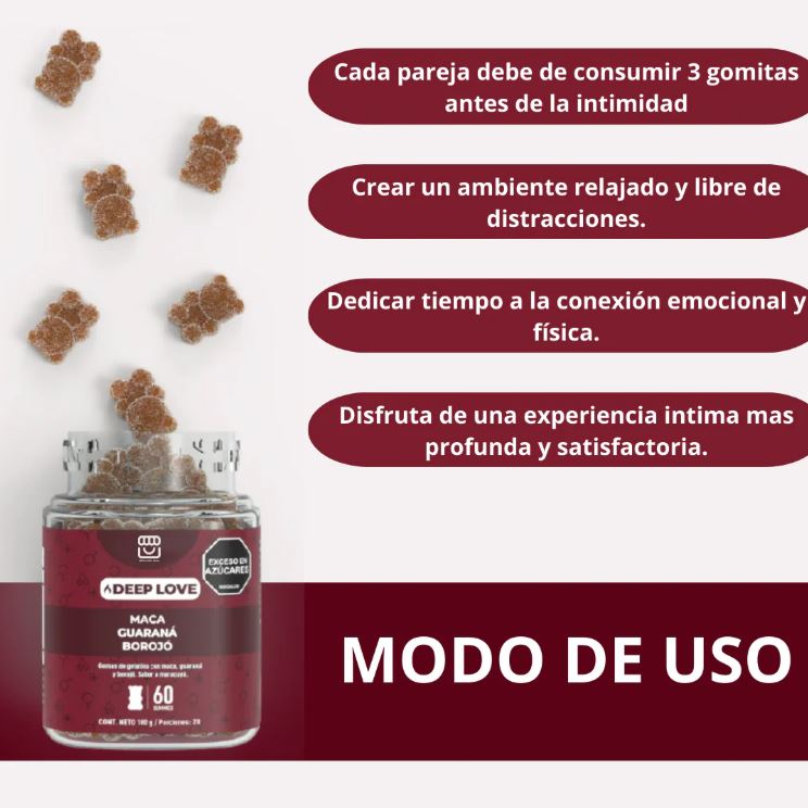 Love Gummies™:💖 Huanarpo Macho + Maca Negra + Jengibre -- ¡Enciende la chispa de tu relación al instante! 🔥