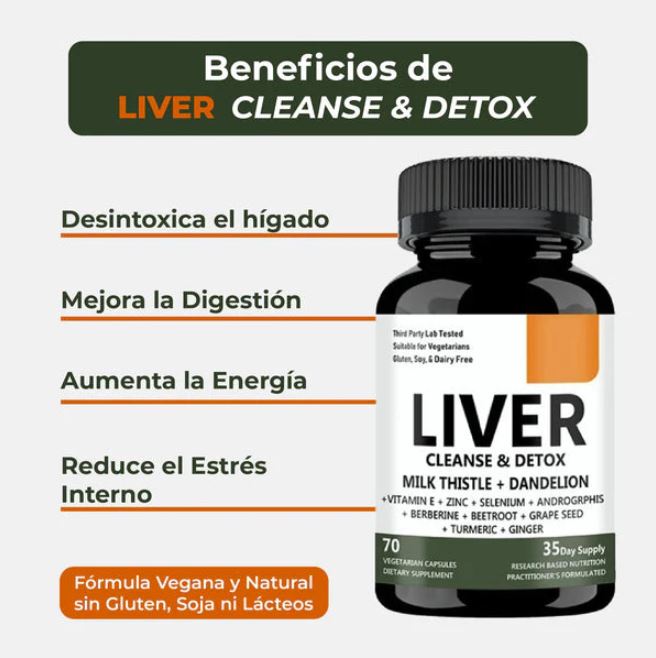 LiverShield PRO®: Desintoxicación natural para sentirte más liviano cada día (70 Cápsulas)