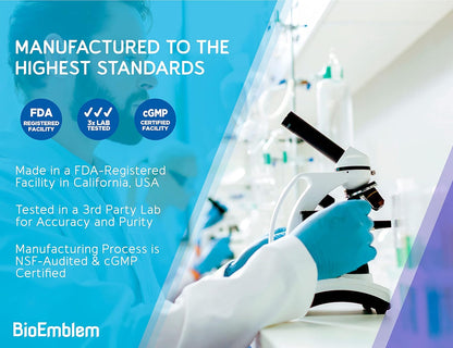 BioEmblem Complejo triple de magnesio de alta absorción 300 mg | Glicinato de magnesio para nervios, malato para energía, suplemento para apoyar la salud muscular | Vegano, sin OMG, 90cápsulas (Importado de 🇺🇸)