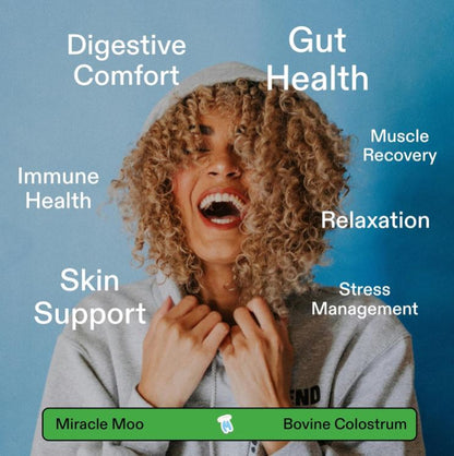 Miracle Moo™ 🌟🥛 Suplemento de Colostrum + Immunolin: Fortalece el sistema inmune, mejora tu salud intestinal y tu cabello piel y uñas.