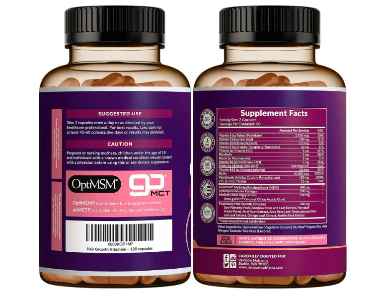 Hair Growth - “💇‍♀️ El Suplemento Americano que Hace Crecer tu Cabello MÁS RÁPIDO, FUERTE y BRILLOSO ✨” (120 Cápsulas)