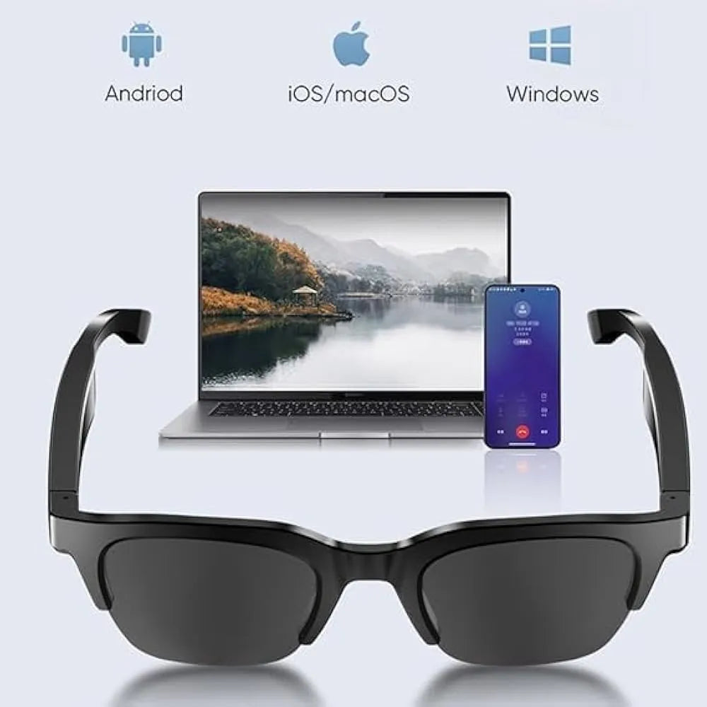 SmartShades Pro - Gafas de sol inteligentes Bluetooth F06/F07/F08 inalámbrico OWS conducción y hablar por teléfono