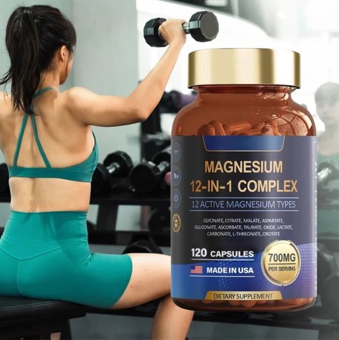 Magnesio Total 12X™:12 formas altamente absorbibles para energía, relajación, huesos fuertes y salud integral 💪🧠💤 (120 cápsulas)