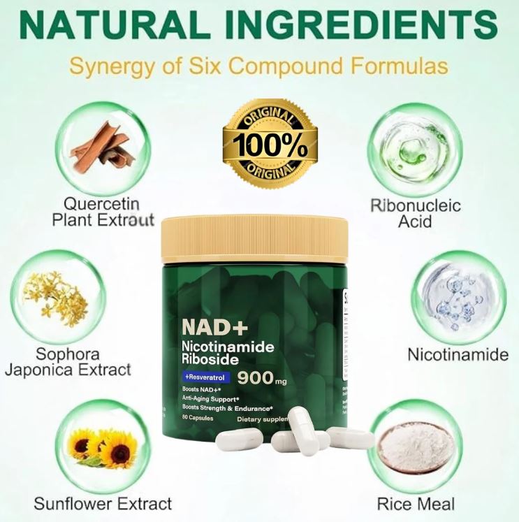 NAD+ Energy Boost™:Más enfoque, vitalidad y claridad mental (80 Cápsulas)