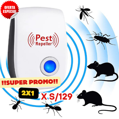 UltraSafe RepelPro™:Repelente Ultrasónico Inteligente Sumpol™ | Chip Dual Avanzado 🚀 | 1600 ft² Cobertura 🏡 | Sin Químicos, Seguro para Mascotas 🐶🐱