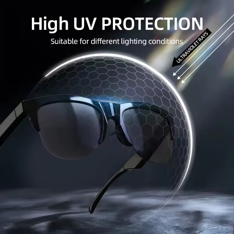 SmartShades Pro - Gafas de sol inteligentes Bluetooth F06/F07/F08 inalámbrico OWS conducción y hablar por teléfono