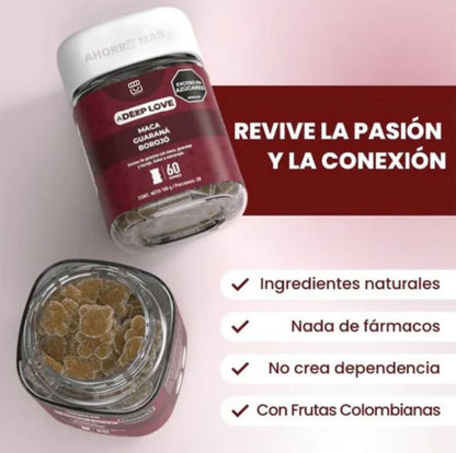 Love Gummies™:💖 Huanarpo Macho + Maca Negra + Jengibre -- ¡Enciende la chispa de tu relación al instante! 🔥