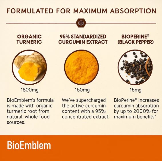 Curcumina Plus ™: Antioxidante, Anti-inflamatorio - Para la artritis, corazón, cerebro hígado y riñones (Producido en 🇺🇸) - 90 Cápsulas